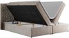 Boxspringbett, Doppelbett mit Multipocket-Matratzen und Topper, dekoratives Kopfteil - LEILA - 200 x 200 cm - Beige Stoff - H4 Bild 4
