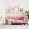 vidaXL Chesterfield-Sofa mit Nackenrollen 2-Sitzer Rosa Samt 372686 Bild 3