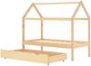 vidaXL Hausbett 80x160 cm, Natur, Kiefer massiv, mit Schublade Bild 5