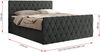 Boxspringbett mit gesteppter Front und Kopfteil, Multipocket-Matratze, zwei Bettkästen - MIREN DUO - 180 x 200 cm - Dunkelgrau Stoff - H4 Bild 5
