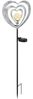 LED Solarleuchte, Glas, schwarz, silbergrau, Herz, H 82 cm Bild 2