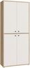 Schuhschrank >KENDRAY< in Mauvelle Eiche Dekor / Sand - 83,7x191,1x34,9 (BxHxT) Bild 4