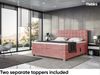 MEBLINI Boxspringbett Elektrisch EDISON 200x200 cm mit Bettkasten - H3/Rosa Samt Polsterbett - Doppelbett mit Toppers & Taschenfederkern-Matratzen Bild 5
