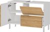 Kadima Design WB-Unterschrank "Veer" 80x34x56 in Weiß und Grandson-Eiche mit Chromfüßen, mit Stauraum Bild 3
