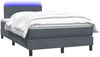 vidaXL Boxspringbett mit Matratze & LED Dunkelgrau 120x220 cm Samt 3317116 Bild 3