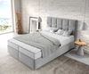 Boxspringbett Dream-Fine 140x200 cm Mikrofaser Grau mit Matratze und Topper Bild 4