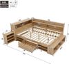 Merax Doppelbett 140 x 200 cm, Jugendbett, Kinderbett mit Schubladen, Bücherregal & Stauschrank, mit Lattenrost, Natur Bild 4