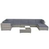 8-tlg. Garten-Lounge-Set mit Auflagen Poly Rattan Grau Bild 3