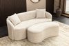 Design Sofa ARCO champagner beige 2-Sitzer Feinstrick Bouclé 180cm Federkern Couch Bild 4