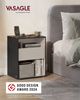 VASAGLE Superschnelle werkzeuglose Montage, Nachttisch, Beistelltisch mit Ladefunktion, Nachtschrank mit Schublade, Schlafzimmer, Toolless-Technologie, tintenschwarz-cappuccinobeige LETDE777B04 Bild 2