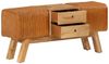 vidaXL Bock-Sitzbank Braun 107cm Echtes Ziegenleder & Massivholz Mango 342211 Bild 2