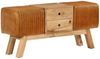 vidaXL Bock-Sitzbank Braun 107cm Echtes Ziegenleder & Massivholz Mango 342211 Bild 1