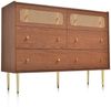 BlingBin Schubkastenkommode Kommode mit 6 Schubladen Nussbaum Schrank Highboard Höhe 90cm Bild 5