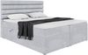 MEBLINI Boxspringbett KARIM 180x200 cm mit Bettkasten - H4/Hellgrau Samt Polsterbett - Doppelbett mit Topper & Taschenfederkern-Matratze Bild 2
