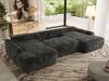 U-förmige Ecke, Ecksofa mit schlaffunktion und bettkasten, lose kissen, Wellenfeder, Big sofa XXL - CUBO U - Dunkelgrau Plüsch Bild 4