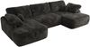 U-förmige Ecke, Ecksofa mit schlaffunktion und bettkasten, lose kissen, Wellenfeder, Big sofa XXL - CUBO U - Dunkelgrau Plüsch Bild 5