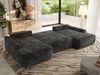 U-förmige Ecke, Ecksofa mit schlaffunktion und bettkasten, lose kissen, Wellenfeder, Big sofa XXL - CUBO U - Dunkelgrau Plüsch Bild 3