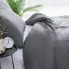 QZY Bettwäsche 200x220 cm Grau Mikrofaser Set mit 2 Kissenbezügen Bild 3