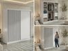 Schwebetürenschrank LUMOS in Weiß inkl. Innenausstattung, mit Lamellen-Optik, Schwarz, Breite 200 cm, moderner Kleiderschrank - mit Schubladen Bild 2