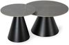 Calicosy Set aus 2 runden Couchtischen in Grau - LOUNA - Schwarz Bild 2