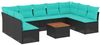 vidaXL 10-tlg. Garten-Sofagarnitur mit Kissen Schwarz Poly Rattan 3256120 Bild 2