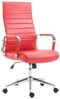 TPFLiving Bürostuhl Koro mit bequemer Rückenlehne - höhenverstellbar und 360° drehbar (Schreibtischstuhl, Drehstuhl, Chefsessel, Bürostuhl XXL), Gestell: Metall chrom - Sitz: Kunstleder rot Bild 4
