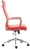 TPFLiving Bürostuhl Koro mit bequemer Rückenlehne - höhenverstellbar und 360° drehbar (Schreibtischstuhl, Drehstuhl, Chefsessel, Bürostuhl XXL), Gestell: Metall chrom - Sitz: Kunstleder rot Bild 2