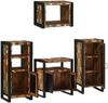 vidaXL Badezimmermöbel-Set mit Regal 4 pcs Mehrfarbig Massives Altholz 3305681 Bild 4