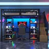 Hochbett mit RGB LED-Streifen, Schreibtisch, Lattenrost, Treppe und Regal, Kinderbett mit Rausfallschutz, Metallbett, 90x200cm Bild 2