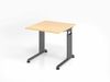 Schreibtisch C-Fuß 80x80 cm Ahorn/Graphit Bild 2
