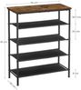 Vasagle Schuhregal, schmal, Metall/Polyestergewebe vintagebraun-schwarz, 75 x 30 x 91 cm Bild 5