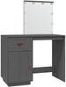 Schminktisch 95 x 50 x 134 cm Massivholz Kiefer Grau Bild 2