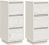 vidaXL Sideboards 2 Stk. Weiß 32x34x75 cm Massivholz Kiefer 813368 Bild 2