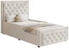 BlingBin Einzelbett Polsterbett 90x200 cm in Samt Beige (1-tlg, Kinderbett mit hydraulischem Stauraum, gepolstertem Knopf-Kopfteil), belastbar bis 136 kg, für Kinderzimmer, kleine Wohnung Bild 2