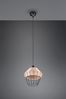Pendelleuchte BORKA mit Rattan Geflecht Natur und Gitter im Boho Stil, Ø 30cm Bild 4