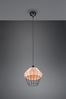Pendelleuchte BORKA mit Rattan Geflecht Natur und Gitter im Boho Stil, Ø 30cm Bild 3