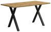 BlingBin Esstisch Moderner Rechteckiger Esstisch, Design mit Gekreuzten Beinen (1er Set, 1-St, 140*80*76cm, Tragendes Gewicht: 130 KG, MDF und Metall), Couchtisch, Einfacher Esstisch aus Schmiedeeisen, Eiche & Schwarz Bild 4