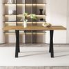 BlingBin Esstisch Moderner Rechteckiger Esstisch, Design mit Gekreuzten Beinen (1er Set, 1-St, 140*80*76cm, Tragendes Gewicht: 130 KG, MDF und Metall), Couchtisch, Einfacher Esstisch aus Schmiedeeisen, Eiche & Schwarz Bild 3