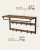 VASAGLE Wandgarderobe, mit Ablage, mit 10 abnehmbaren Haken, Holzspanplatte, Stahl, vintagebraun-schwarz, 30 x 80 x 42 cm Bild 5