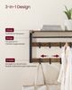 VASAGLE Wandgarderobe, mit Ablage, mit 10 abnehmbaren Haken, Holzspanplatte, Stahl, vintagebraun-schwarz, 30 x 80 x 42 cm Bild 2