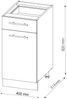 Küchenunterschrank Fame-Line Bordeaux Hochglanz 40 cm , AP Anthrazit Vicco Bild 3