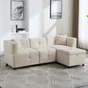 3-Sitzer-Sofa Ecksofa mit Stauraum L-förmiges Ecksofa mit abnehmbarem Fußhocker und 2 Kissen geeignet für Wohnzimmer Büro usw. Video verfügbar Bild 5