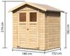 Karibu Gartenhaus 14mm Dahme 2 Gerätehaus 180x152 cm unbehandelt Bild 3