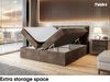 MEBLINI Boxspringbett TAPO 1 120x200 cm mit Bettkasten - H3/Braun Samt Polsterbett - Doppelbett mit Topper & Taschenfederkern-Matratze Bild 5