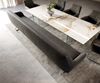 Esszimmerbank Taya-Flex 300 cm Mikrofaser Anthrazit Vintage Kufengestell flach Edelstahl Taschenfederkern Bild 4