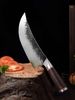 Das etwas andere Messer, Manganstahl Geschmiedet Gebogen Scharf. Hackebeil, Metzgermesser und auch Universalmesser Full Tang Butcher Knife mit Ledertasche Bild 2