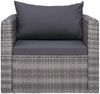 vidaXL Gartenstuhl mit Polster und Kissen Poly Rattan Grau 44161 Bild 2