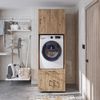 Roomart Waschmaschinenschrank 205 cm – Überbau, Ausziehbrett, Schublade | • Eiche Bild 3