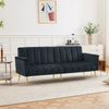 Schlafsofa 183x76x75 cm, 5-fach verstellbare Rückenlehne & Armlehnen, Samtstoff, multifunktionales Sofa mit Metallfüßen, bequemes Gästebett,Schwarz Bild 3
