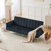 Schlafsofa 183x76x75 cm, 5-fach verstellbare Rückenlehne & Armlehnen, Samtstoff, multifunktionales Sofa mit Metallfüßen, bequemes Gästebett,Schwarz Bild 2